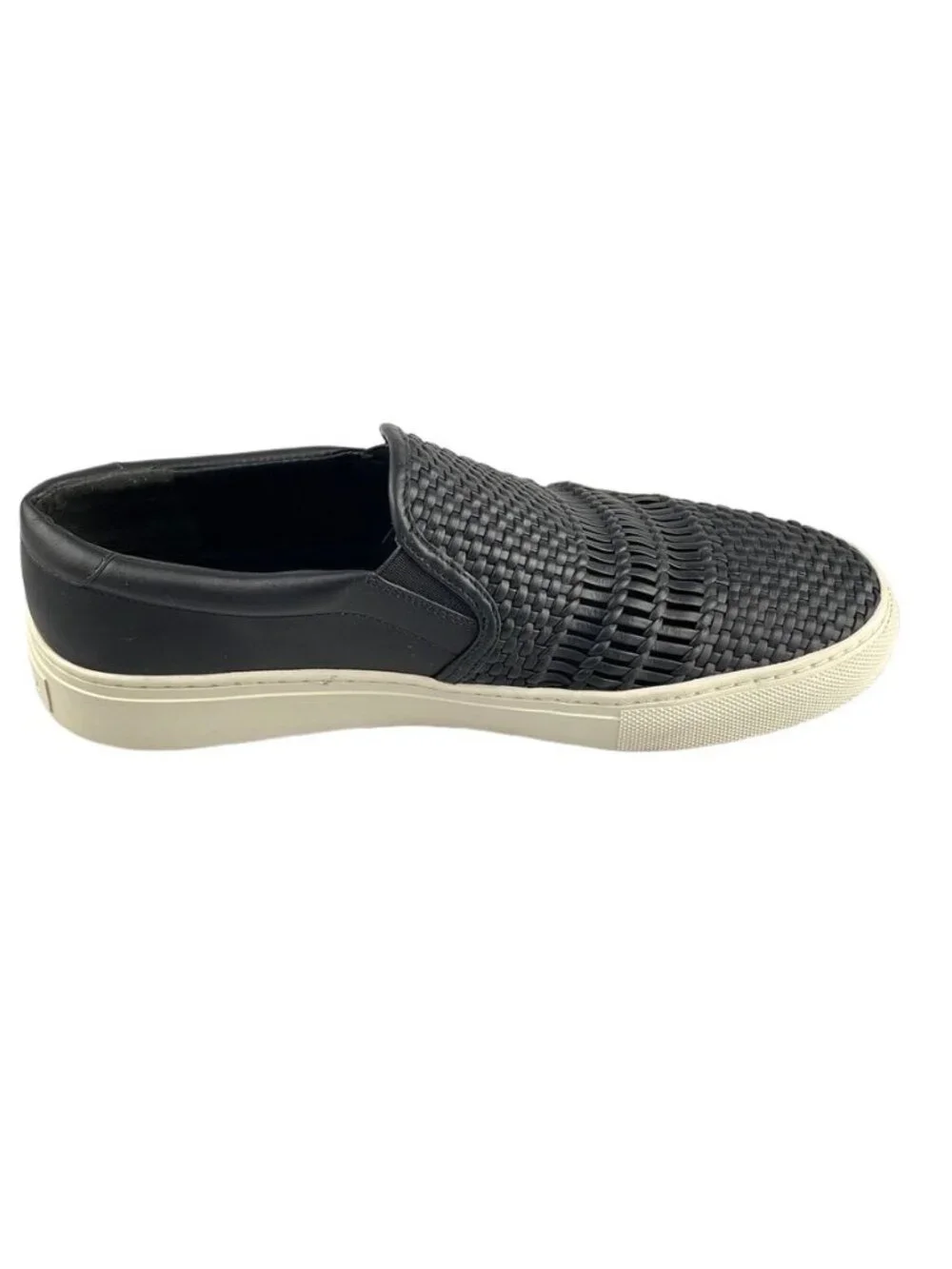 VIA SPIGA Shoes Women's Size 7 Black Woven Leather Loafer Flats
